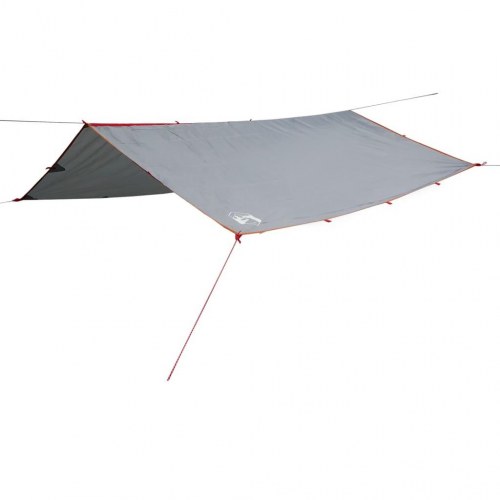 Tarp 500 x 294 cm - vandafvisende campingpresenning, grå/orange