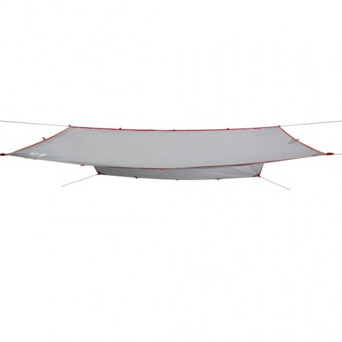 Tarp 500 x 294 cm - vandafvisende campingpresenning, grå/orange