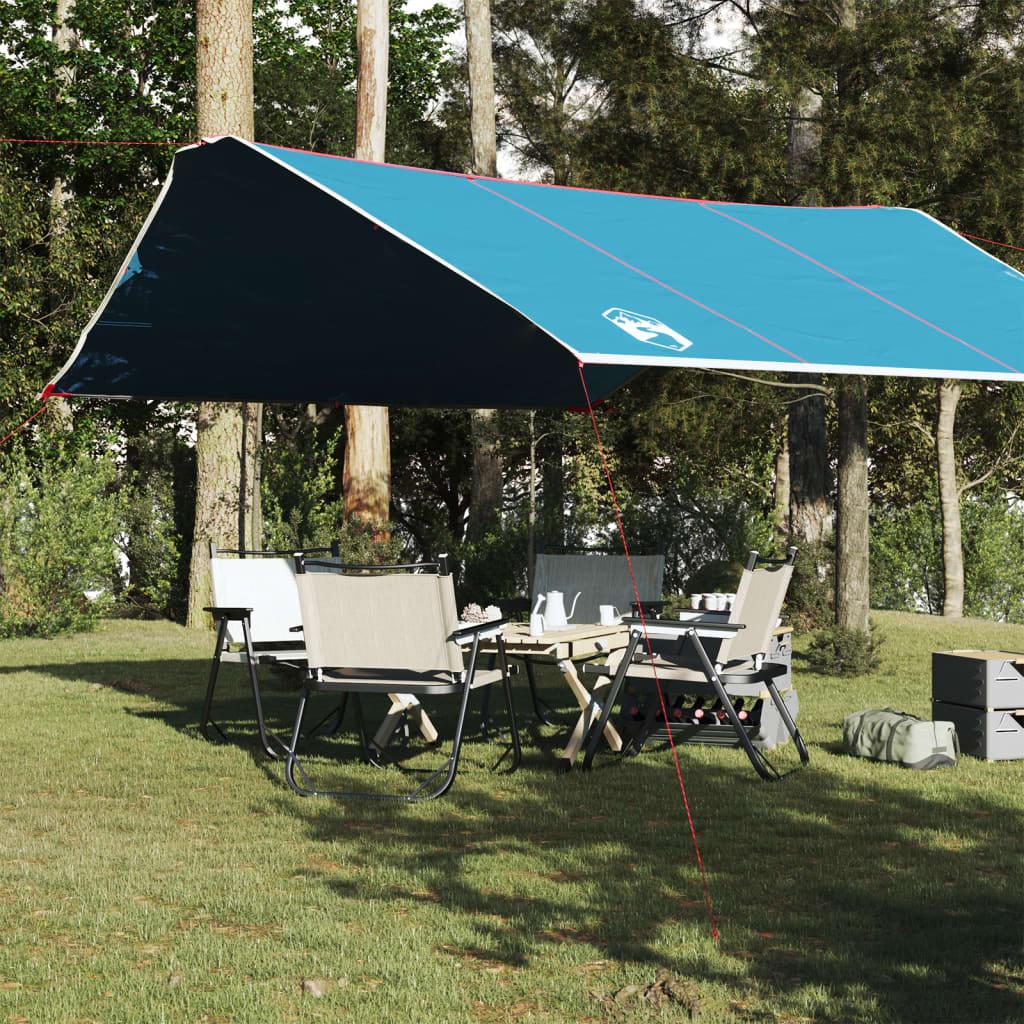 Tarp 420 × 440 cm - vandafvisende, blå campingpresenning