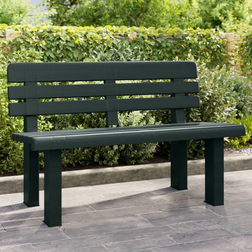 Havebænk 110x52x71 cm polypropylen grøn