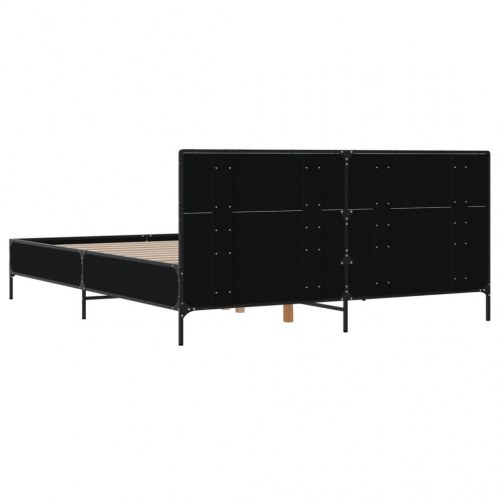 Sengestel 120 x 200 cm i sort konstrueret træ og metal