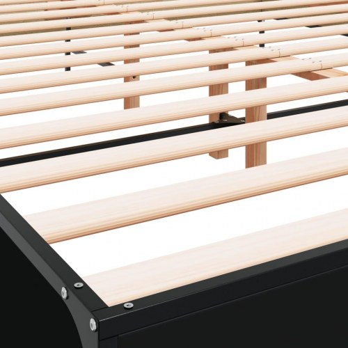 Sengestel 120 x 200 cm i sort konstrueret træ og metal