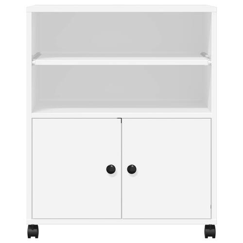 Printerstativ med hjul 60x48x74 cm hvid