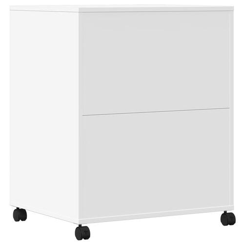 Printerstativ med hjul 60x48x74 cm hvid