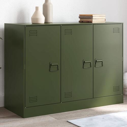 Skænk 99x39x73 cm stål olivengrøn