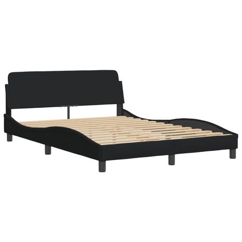 Seng med madras 140x190 cm stof sort