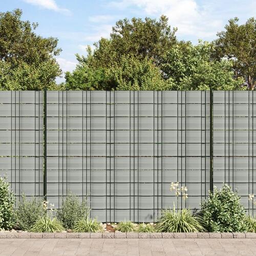Haveskærme 10 stk. 252,5x19 cm PVC stengrå