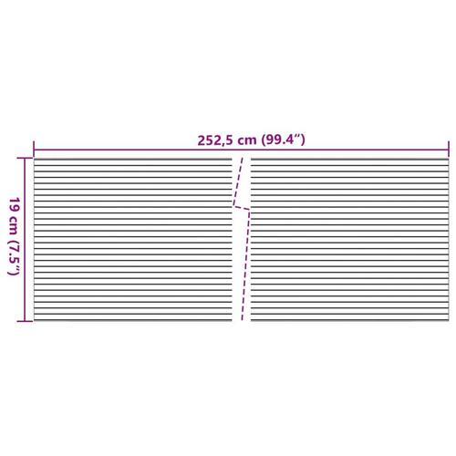 Haveskærme 10 stk. 252,5x19 cm PVC stengrå
