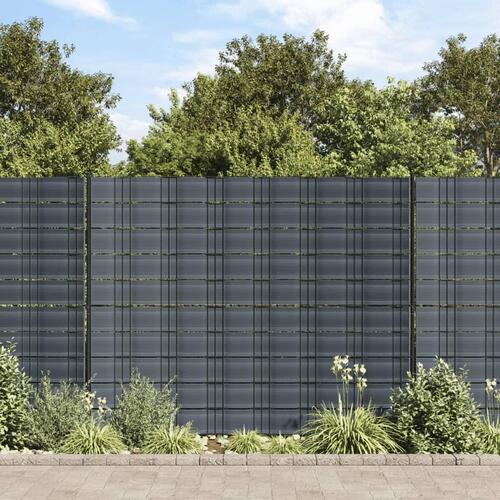 Haveskærme 10 stk. 252,5x19 cm PVC sort