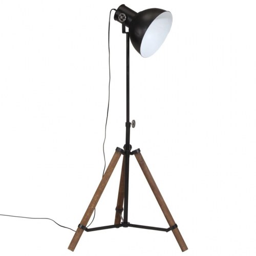 Industriel gulvlampe på trefod - 75×75×90-150 cm, E27 25 W, sort