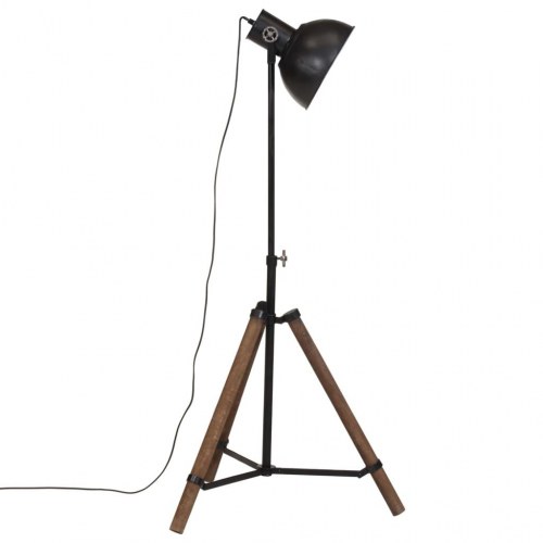Industriel gulvlampe på trefod - 75×75×90-150 cm, E27 25 W, sort