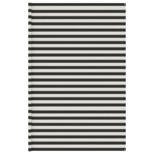 Telttæppe 400x700 cm HDPE antracitgrå og hvid