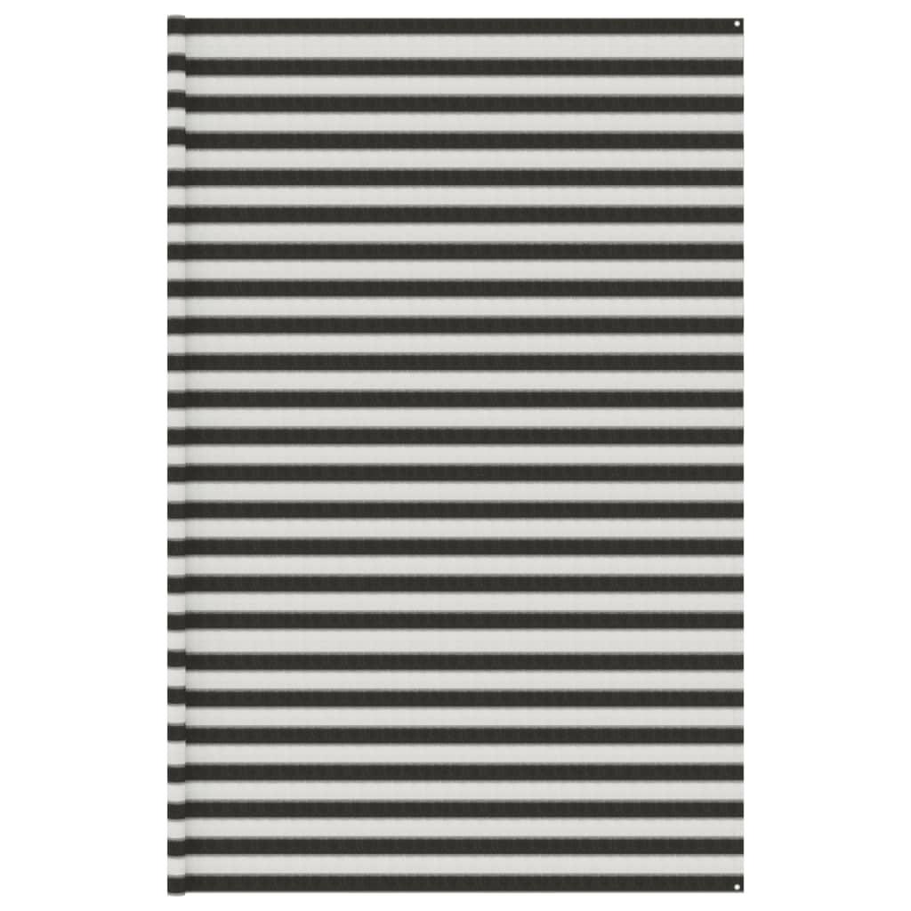 Telttæppe 400x700 cm HDPE antracitgrå og hvid