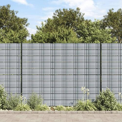 Haveskærme 10 stk. 252,5x19 cm PVC grå