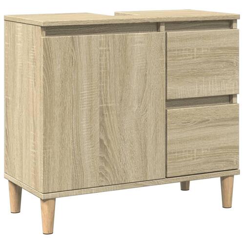 Badeværelsesskab 65x33x60 cm konstrueret træ sonoma-eg