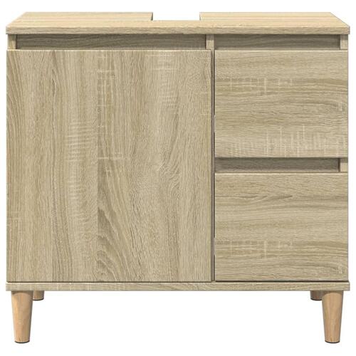 Badeværelsesskab 65x33x60 cm konstrueret træ sonoma-eg