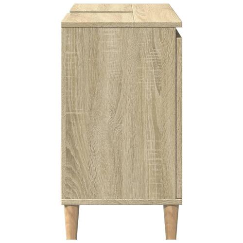 Badeværelsesskab 65x33x60 cm konstrueret træ sonoma-eg