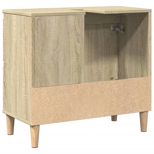 Badeværelsesskab 65x33x60 cm konstrueret træ sonoma-eg
