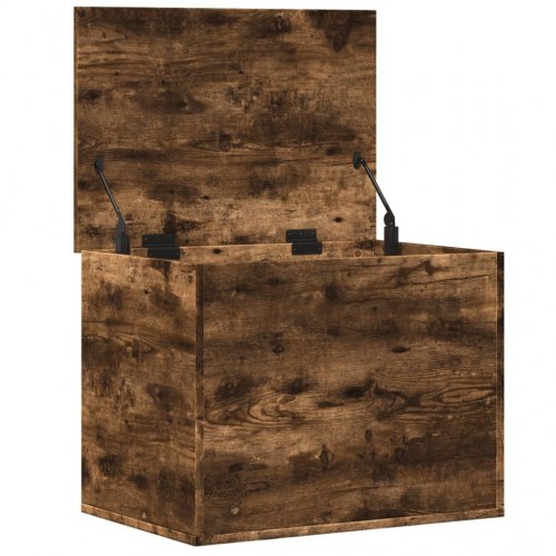 Opbevaringskiste i konstrueret træ 60×42×46 cm - røget egetræsfarve