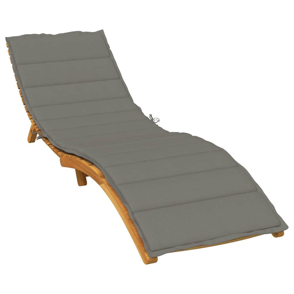 Hynde til liggestol 200×50×4 cm - meleret mørkegrå stof