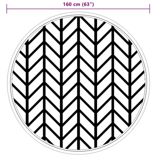 Udendørs gulvtæppe ARAKIL Ø160 cm - polypropylen, grå