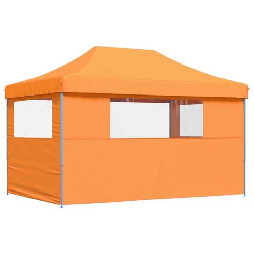 Foldbart pop-up festtelt med 3 sidevægge orange