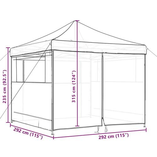 Foldbart pop-up festtelt med 4 sidevægge orange