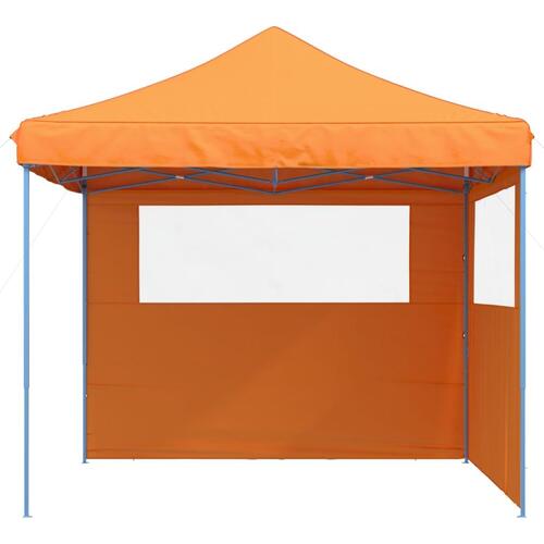 Foldbart pop-up festtelt med 2 sidevægge orange
