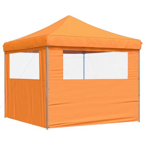 Foldbart pop-up festtelt med 2 sidevægge orange