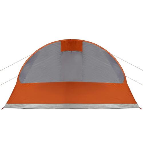 7-personers campingtelt vandafvisende grå og orange