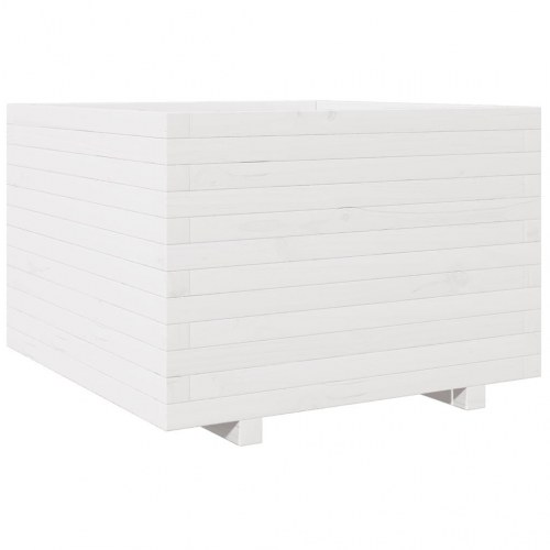 Plantekasse 80 x 80 x 49,5 cm i massivt fyrretræ - hvid