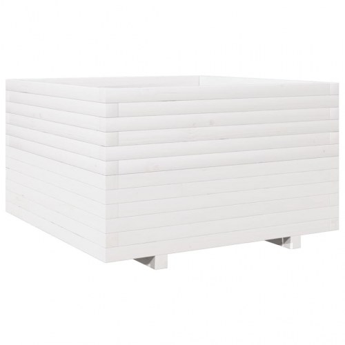 Plantekasse 80 x 80 x 49,5 cm i massivt fyrretræ - hvid