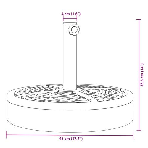 Parasolfod til Ø38/48 mm stænger 25 kg rund