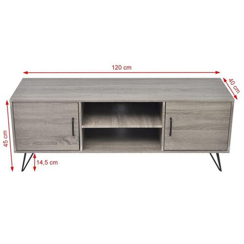 Tv-bord 120x40x45 cm grå