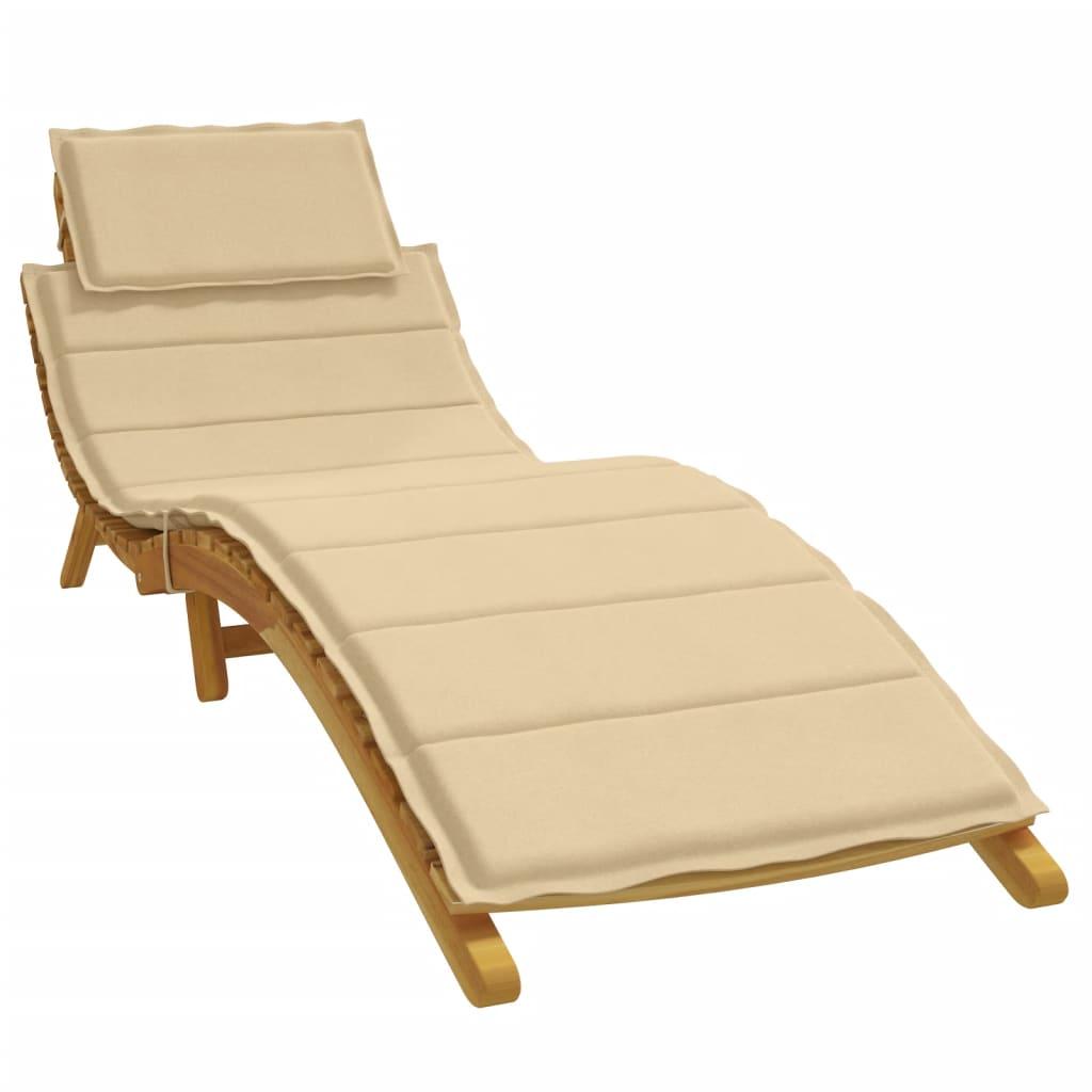 Hynde til liggestol 186x58x4 cm stof meleret beige