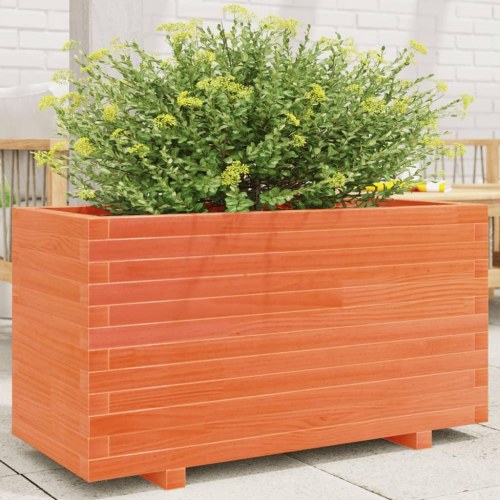 Plantekasse i massivt fyrretræ 90 x 40 x 49,5 cm - gyldenbrun