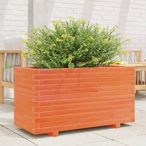 Plantekasse i massivt fyrretræ 90 x 40 x 49,5 cm - gyldenbrun