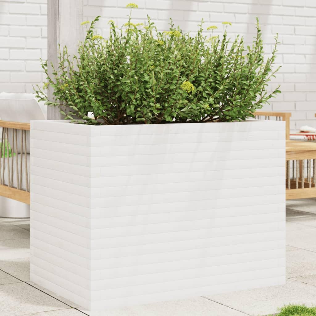 Plantekasse 90x60x68 Massivt Fyrretræ Hvid
