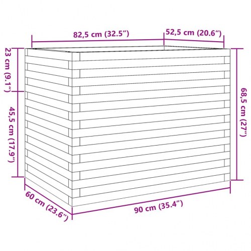 Plantekasse 90 x 60 x 68,5 cm - hvid