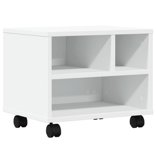 Printerstativ med hjul 41x32x34,5 cm hvid