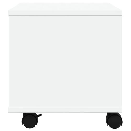 Printerstativ med hjul 41x32x34,5 cm hvid