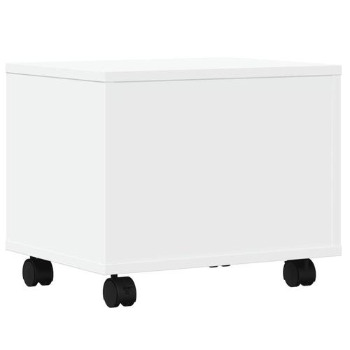 Printerstativ med hjul 41x32x34,5 cm hvid
