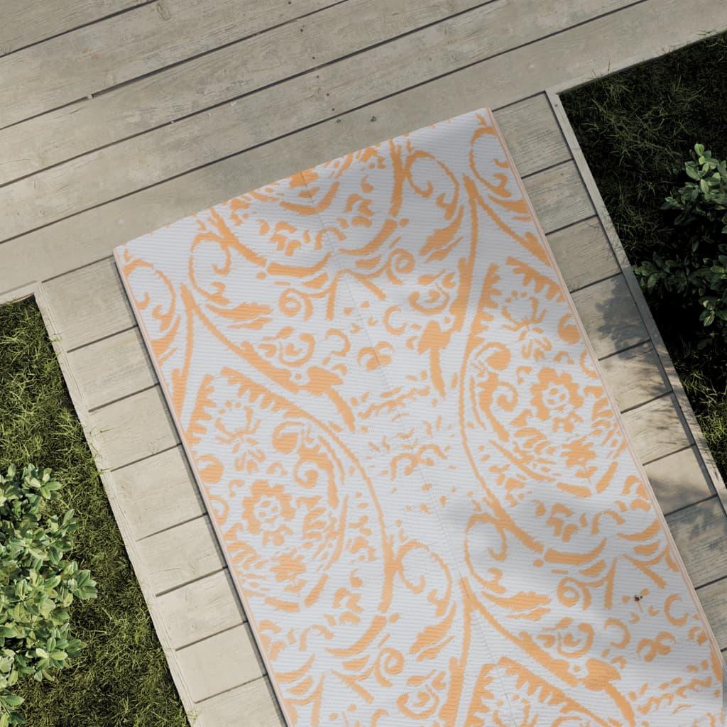 Udendørstæppe ARAKIL 80x250 cm PP orange og hvid