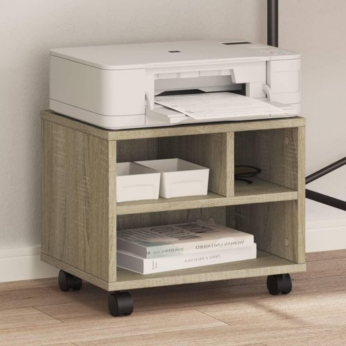 Printerstativ med hjul 41 x 32 x 34,5 cm - sonoma-eg