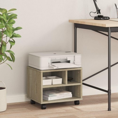 Printerstativ med hjul 41 x 32 x 34,5 cm - sonoma-eg