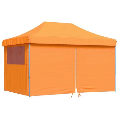 Foldbart pop-up festtelt med 4 sidevægge orange