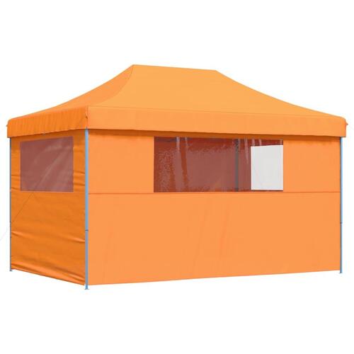 Foldbart pop-up festtelt med 4 sidevægge orange