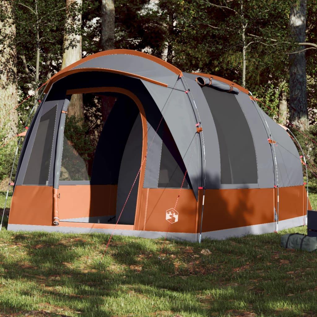 3 Personers Campingtelt Vandafvisende Grå Og Orange