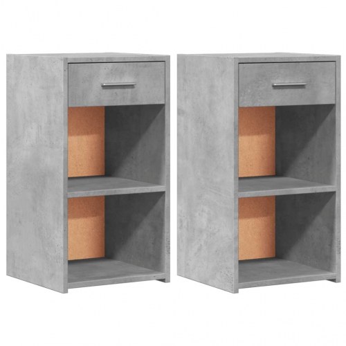 Sengeborde 2 stk. 35 x 34 x 65 cm - betongrå