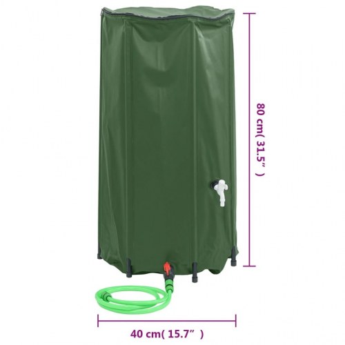 Sammenfoldelig vandtank med hane 100 l - grøn PVC